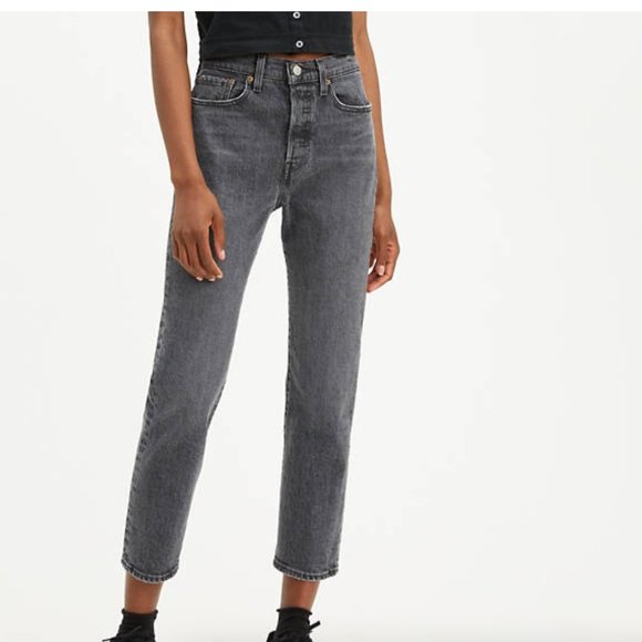 Levi's Denim - Levi's Wedgie Straight Gray black high rise button fly jeans 28